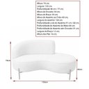 Ver imagem 4 de Sofá Curvo Billini 2 Lugares 150cm Braço Dir. Pés Preto Bouclé Off White - Sallar Home
