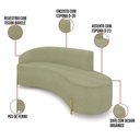 Ver imagem 3 de Sofá 4 Lugares Orgânico 220cm Pé Dourado Morgan Bouclê Pistache D03 - D'Rossi