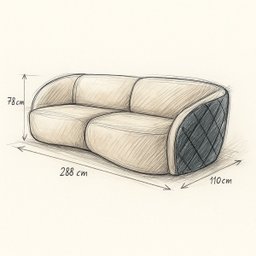 Sofá Organico Modulado Bipartido Curvo 288cm 3 Lugares Viena Linha Premium Veludo e Courino - 7