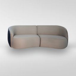 Sofá Organico Modulado Bipartido Curvo 288cm 3 Lugares Viena Linha Premium Veludo e Courino - 3
