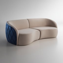 Sofá Organico Modulado Bipartido Curvo 288cm 3 Lugares Viena Linha Premium Veludo e Courino - 2