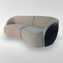 Sofá Organico Modulado Bipartido Curvo 288cm 3 Lugares Viena Linha Premium Veludo e Courino - 4