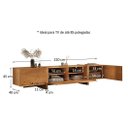 Ver mais imagens de Rack Modular Sala 220 cm TV 85 Minimalista Madeira Freijó Leila Idimex