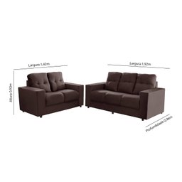 Sofá Roma 5 Lugares, Conjunto 3 e 2 - de Casa Décor e Estofados. - 2