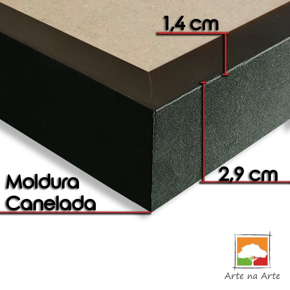 Quadros Decorativos Textura CX Alta 40x60 Chevron Cores 3 Un - Cor Amarelo Moldura Ocre - 8