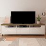 Rack Tv 75 Pol 200cm com 2 Portas Abel Pinho/off White A09 - Mpozenato - 1