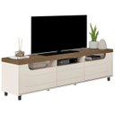 Ver imagem 2 de Rack Tv 75 Pol 200cm com 2 Portas Abel Pinho/off White A09 - Mpozenato