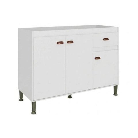Balcão Cozinha Torino 3 Ptas s/Tampo 120cm Branco Movelbento