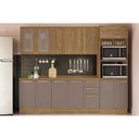 Ver imagem 1 de Cozinha Completa Botanic 7 Peças 2 Aéreos 2 Balcões 1 Paneleiro 2 Complementos C7p36 Nogueira