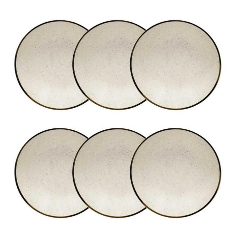 Conjunto de Pratos Fundos 06 Peças Unni Brisa Oxford