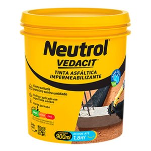 Neutrol Acqua Tinta Asfáltica Impermeabilizante À Base de Água Vedacit Pote 900ml