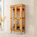 Ver imagem 1 de Cristaleira de Madeira Antiga com 2 Portas de Vidro Bella Lunna
