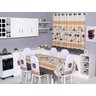 Kit 4 Capas de Cadeira + Toalha de Mesa + Cortina Sala de Jantar Cozinha dos Sonhos Completa Talher  - 1