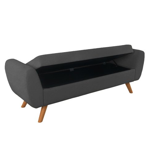 Recamier Bau Italia 1,60m Suede Grafite - Inova Decor Inova Decorações