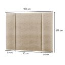 Ver imagem 4 de Cabeceira Estofada Cama Box Solteiro com Led Moderna 90 Cm:linho Bege