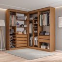 Ver imagem 4 de Guarda- Roupa Modulado Roupeiro de Canto L 7 Portas 6 Gavetas Versatille Yescasa