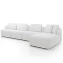 Ver imagem 6 de Sofá 5 Lugares com Chaise Direito Sala Living 388cm Arlo F04 Bouclê Off White - Lyam Decor