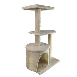 Arranhador de Gato 3 Andares Grande Brinquedo Casinha Aconchegante Descanso Escala Macio Confortável - 4