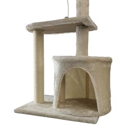 Arranhador de Gato 3 Andares Grande Brinquedo Casinha Aconchegante Descanso Escala Macio Confortável - 8