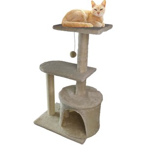 Arranhador de Gato 3 Andares Grande Brinquedo Casinha Aconchegante Descanso Escala Macio Confortável