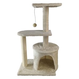 Arranhador de Gato 3 Andares Grande Brinquedo Casinha Aconchegante Descanso Escala Macio Confortável - 2