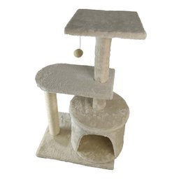 Arranhador de Gato 3 Andares Grande Brinquedo Casinha Aconchegante Descanso Escala Macio Confortável - 6