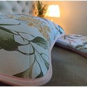 Ver imagem 3 de Kit Cobre Leito Solteiro 2 Pçs em Malha Floral Azul