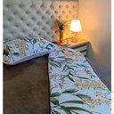 Ver imagem 4 de Kit Cobre Leito Solteiro 2 Pçs em Malha Floral Azul