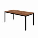 Ver imagem 2 de Mesa Cozinha e Refeitório 180cm x 90cm Industrial Casa Lar Cor:Nogal com Preto