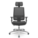 Ver imagem 1 de Cadeira Brizza Tela 3d Backplax Apoio Aluminio - Poliéster Preto