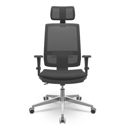 Cadeira Brizza Tela 3d Backplax Apoio Aluminio - Poliéster Preto