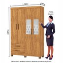 Ver imagem 3 de Guarda-Roupa 4 Portas 2 Gavetas com Espelho e Pés Genova Marrom/Cinamomo