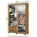 Ver imagem 5 de Guarda-Roupa 4 Portas 2 Gavetas com Espelho e Pés Genova Marrom/Cinamomo