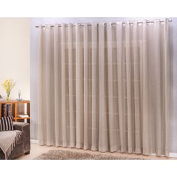 Cortina linho tecido 4,00x2,80 Para Trilho Suíço:Avelã - 2