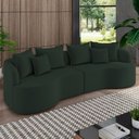Ver imagem 2 de Sofá 3 Lugares Orgânico Sala de Estar Living 210cm Ekos K01 Veludo Verde - Lyam Decor