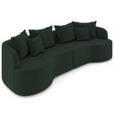 Ver imagem 1 de Sofá 3 Lugares Orgânico Sala de Estar Living 210cm Ekos K01 Veludo Verde - Lyam Decor