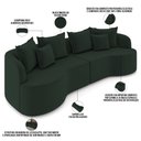 Ver imagem 4 de Sofá 3 Lugares Orgânico Sala de Estar Living 210cm Ekos K01 Veludo Verde - Lyam Decor