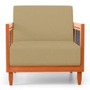 Ver imagem 1 de Poltrona Decorativa Varanda Samoa Madeira Maciça com Cordas Náutica Linho Dourado - Desk Design