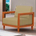 Ver imagem 7 de Poltrona Decorativa Varanda Samoa Madeira Maciça com Cordas Náutica Linho Dourado - Desk Design