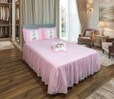 Ver imagem 1 de Kit 4 Pçs Colcha Casal Padrão Sofi Estampa Digital com Babados:Rosa
