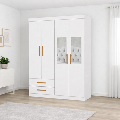 Guarda Roupa 4 Portas 2 Espelhos Centrais Allure -grand Line