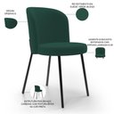 Ver imagem 5 de Kit 3 Cadeiras Sala de Jantar Estofada Gavi L02 Suede Verde Musgo - Lyam Decor