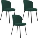 Ver imagem 1 de Kit 3 Cadeiras Sala de Jantar Estofada Gavi L02 Suede Verde Musgo - Lyam Decor