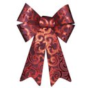 Ver imagem 2 de Kit 6 Enfeite Árvore Natal Laço Vermelho Camurça 31 Cm