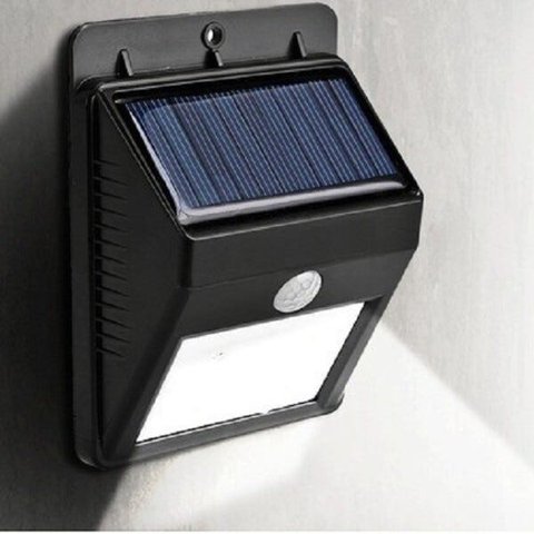 Luminária Led Parede Solar Jardim Externa