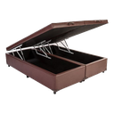 Ver imagem 4 de Cama Box Baú King 193 Bipartido Tecido Sintético Marrom com Colchão Lisboa Espuma D28 Preto