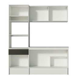 Armário de Cozinha Compacta 180cm Branco/Preto Diamante Madesa 86 - 11