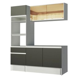 Armário de Cozinha Compacta 180cm Branco/Preto Diamante Madesa 86 - 10