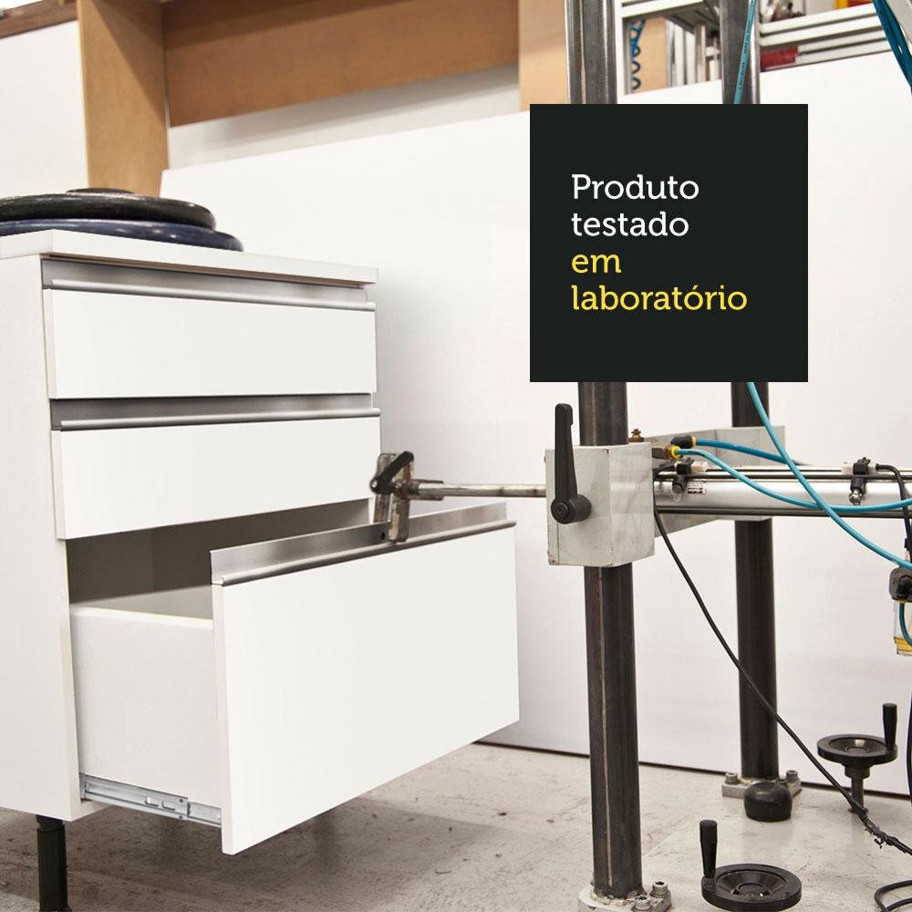 Armário de Cozinha Compacta 180cm Branco/Preto Diamante Madesa 86 - 7