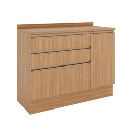 Balcão 1 Porta 3 Gavetões 120cm com Tampo Aroeira CabeCasa MadeiraOriginals - 3